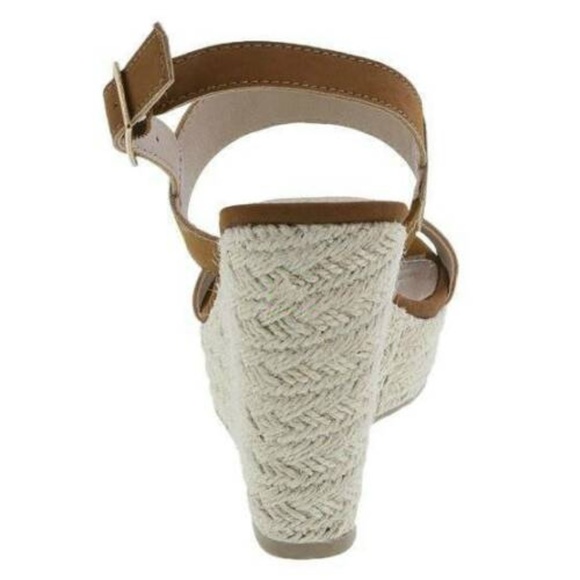 Womens Espadrille Wedge Sandals 12 Montego Bay Brown Whimsy Platform Fx Leather - Picture 4 of 4